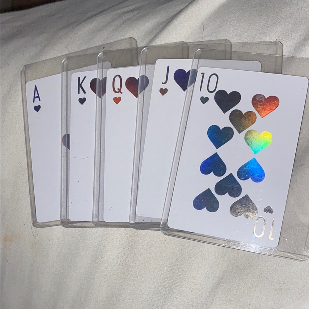 Black and Blue Card Game with Reflective Elements